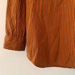 Lafayette 148 Orange Brown Pinstripe Button Down Shirt Cotton Preppy size Small Photo 4