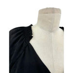 Current Air  Los Angeles‎ Black Ruffle Short Sleeve Blouse Size Small Photo 2