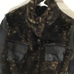 ADRIENNE LANDAU FAUX LEATHER FAUX FUR JACKET. XS Brown Photo 4