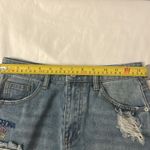 SheIn High Waist Distressed Embroidered Denim Shorts S Boho Festival Hippie Photo 6