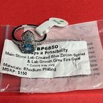 Bomb Party RBP6850 “Always a Possibility” Spinel/Opal on Rhodium Size 8 Ring NWT Blue Photo 4