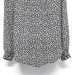 Anthropologie H&M Geometric Abstract Print Pattern Button Up Blouse Shirt Top Black White XS Photo 5