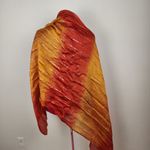 Lounge Scarf Silver Metallic Red Orange Viscose 72x40 Photo 5