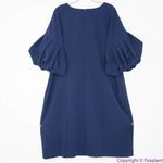 Eloquii NEW navy blue Puff Sleeve Sheath belted Dress, 20 Photo 7