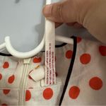 Maeve  White and Orange Polkadot Halter Dress with Black Trim Size 0 Photo 3