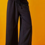 Free People  FP BEACH Wide Leg Cropped Pants Size Small Petite blue Photo 0