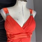 Taboo VTG 90s Y2K  Dress Fairy Maxi Crystal Ruched Orange Mesh sz‎ S Photo 4