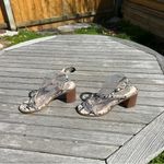 H by Halston  loft Heeled Sandals Snake Print‎ 9 Size Block Heel Straps Casual Photo 3