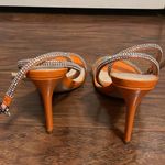 Schutz 💙💖  Altina Orange Rhinestone Ankle Wrap Heels Photo 4