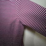 Duluth Trading Co Women's XS Burgundy White Stripe‎ Boat Neck Long Sleeve Dress Purple Photo 2