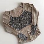 Elodie Long Sleeve Boho Distressed Thermal Waffle-Knit Cuff Details Small Winter Shirt Photo 0