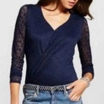 Xhilaration  Lace Bodysuit Blue Size S Photo 0