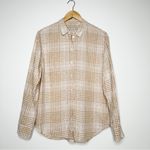 Everlane  100% Linen Button Down Shirt in Iced Coffee Plaid Size 8 Photo 2