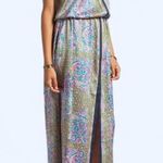 Juicy Couture RARE  X Revolve Imperial Starflower Sateen Maxi Dress - Size 8 Photo 4