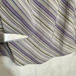 Notations Y2K XL Purple Striped Top Buttoned Asymmetrical Stretch Work 3/4 90s Photo 5