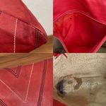 Vintage LANVIN Paris Red Leather Contrast Stitch Envelope Crossbody Bag Photo 13