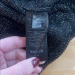 Anthropologie A by Black and Gold Metallic Sweetheart Neck Ribbed Sweater Photo 5