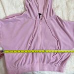 Forever 21 F21 Kawaii Pastel Lilac Purple Semi Crop Velour Y2K Hoodie Sweatshirt Size Large Photo 6