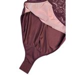 Adrienne Vittadini Burgundy Lace Trimmed Large Shaping Lace Bodysuit Feminine Photo 7