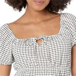 Madewell NEW Size Large Omaha White Black Gingham Tiered Puff Sleeve Shirt Photo 2