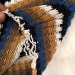 Gothic boho Indie hippie black blue brown striped off shoulder knit crotchet sweater top blouse long flare bell wide large sleeves Photo 6