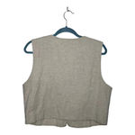 Vintage Linen Oatmeal Needlepoint Vest M Tan Size M Photo 2