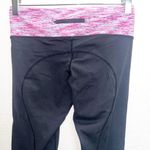 Lululemon  lower rise black with pink Heathered band full length leggings Photo 5