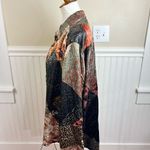 Johnny Was Mabel Print Mix Velvet Back Shirt Silk Blend Bohemian Stretch Large Photo 12