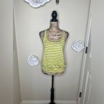 Free People NTM: Vintage  Yellow Striped Floral Backed Razorback Tank Top Sz M Photo 1