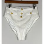 Beach Riot High-Waisted White Textured Bikini Bottom – Size Large Photo 0
