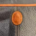 Liz Claiborne Vintage Navy and Brown Leather Bag size Height 7.3” & W 10” Photo 9