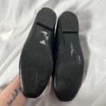 ZARA Black Snakeskin Faux Leather Loafers Size 36 Gold Buckle Photo 6