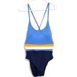BCA by Rebecca Virtue Palo Alto One Piece Swimsuit Deep Water Blue Yellow White Photo 2