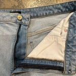 EXPRESS  Light Wash Curvy Mom Jeans Super High Rise Raw‎ Hem Size 16 Photo 4