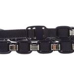 Salvatore Ferragamo NWOT FERRAGAMO chain link silver hardware navy ribbon buckle belt Photo 0