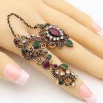 Gorgeous Boho Style Gold Plated Double Finger Adjustable Ring Photo 5
