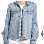 BP  stone washed ruffle sleeve western feminine denim jacket size S NFR Photo 2