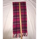V. Fraas Scarf Cashmink 11"X52" Pink Plaid Fringe Soft Cozy Winter Fall Germany Photo 5