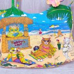Cappelli cat on beach funny beach bag tote purse vacation cats in bikinis bag Green Photo 2