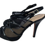 Kate Spade New York Black Patent Mesh Slingback Stiletto Heels Size 9.5 Italy Photo 0