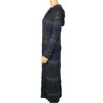 HOUSE OF HARLOW 1960 black & grey striped Hooded fuzzy open Duster ONE SIZE EUC Photo 4
