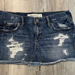 Hollister  Women's Y2K low rise grunge micro mini  Blue Distressed Mini Skirt Photo 0