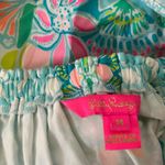 Lilly Pulitzer  Nevie Dress Caribbean Citrus Blue Medium Off Shoulder Bell Sleeve Photo 4