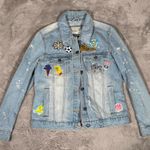 Ashley Vintage Charm Denim Jacket Women's Small Distressed Blue Jean Embroidered Photo 0