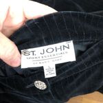 St. John  Womens Pants Large Black Velour Velvetr‎ Pinstripe Wide Leg Trousers Photo 1