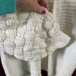 Harper Heritage size M loose weave oversized balloon popcorn sleeves cardigan. White Size M Photo 9