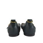 Gianvito Rossi  Black Leather Pointed Toe Buckle Strap Slip On Ballet Flats US 10 Photo 2