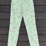 J. McLaughlin  Cotton Bright Green w/ Pink Floral and Farm Graphic Print Trousers Photo 4