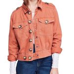 Free People  Eisenhower Denim Jacket Terracotta Size M Photo 0
