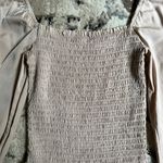 Satin Long Sleeve Top Tan Size M Photo 4